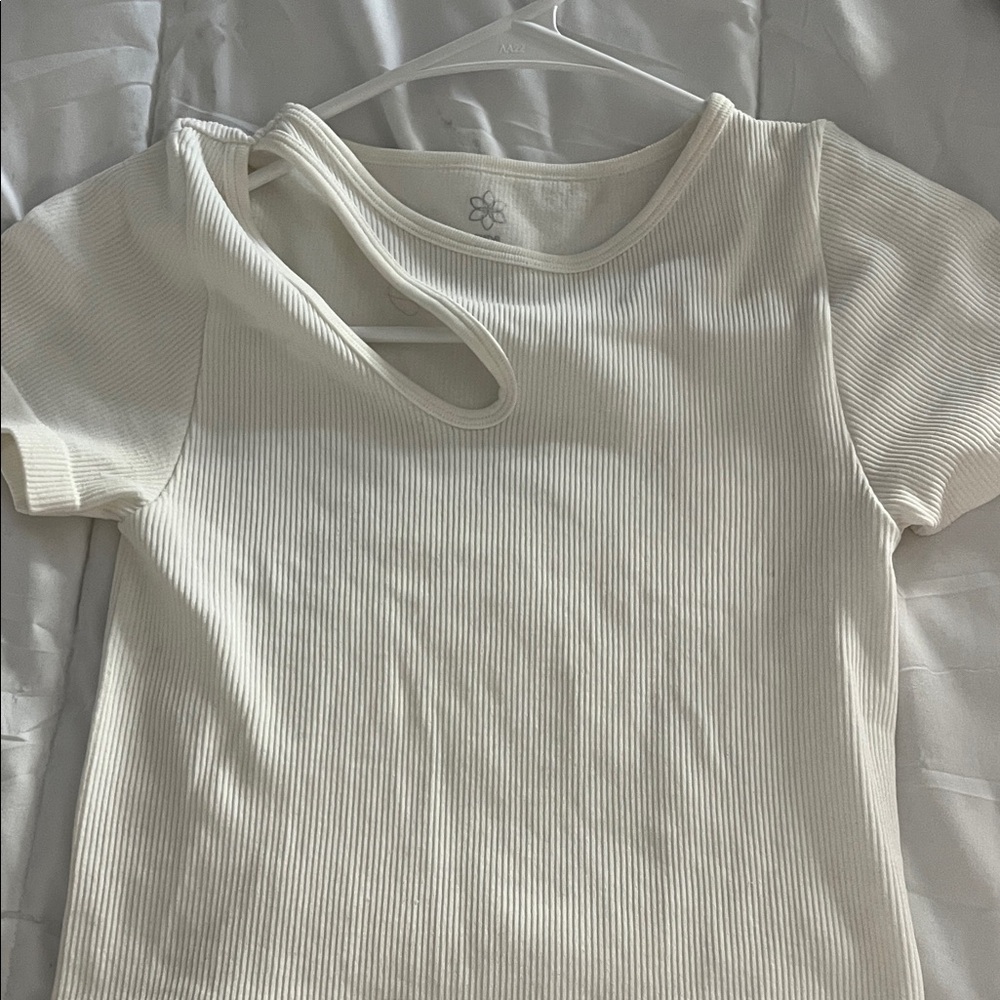 Aura Cream Ribbed Kids T-Shirt